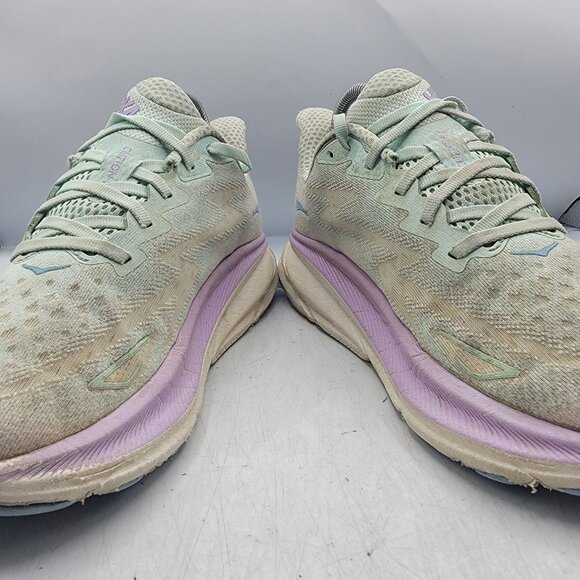 Buy Women Hoka Clifton 9 Womens 9 B Sunlit Ocean Lilac Mist Athletic Shoes 1127896 SOLM